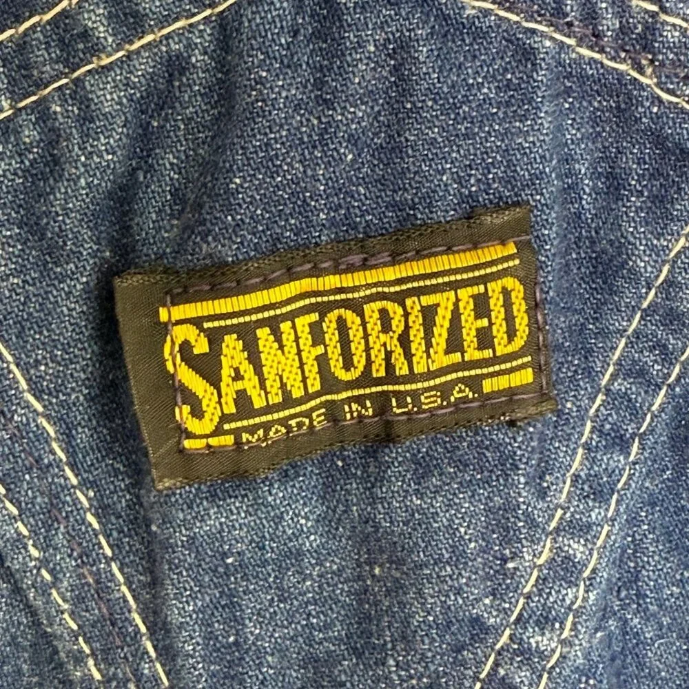 Vintage 1960s/70s Kids Denim Overalls, Sanforized Size 3/4